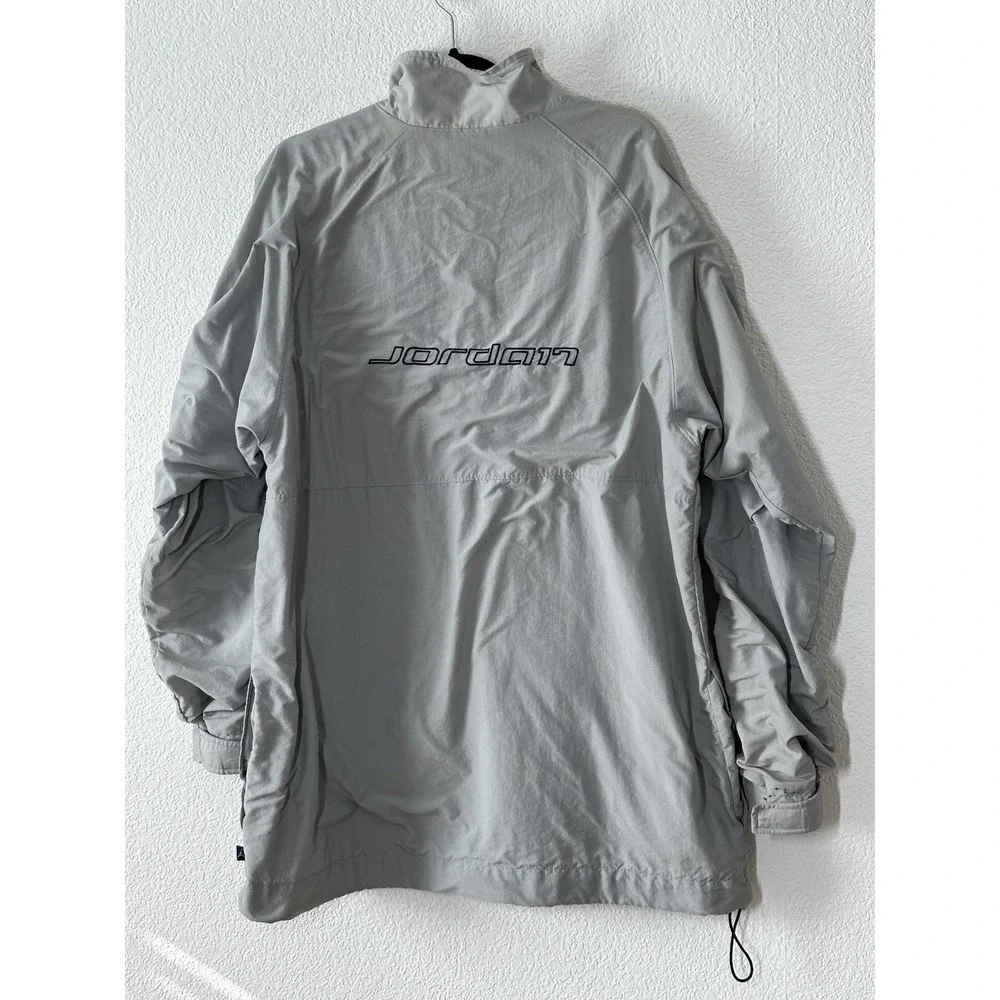 Vintage Y2K  Jordan Script Back Track Jacket Mens 3XL‎ Gray Full Zip Streetwear
